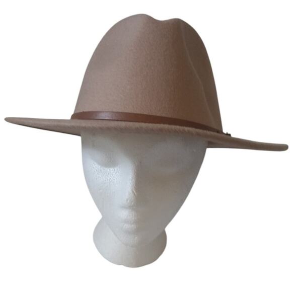 Pengcheng Wool Blend Fedora Hat Taupe OS - Picture 1 of 5
